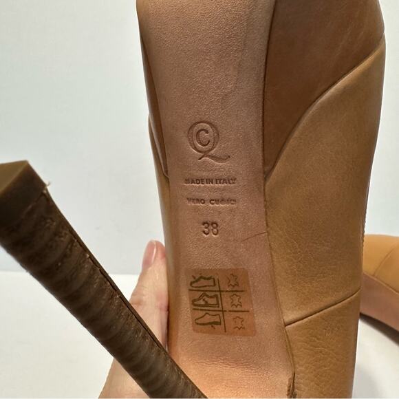 Alexander McQueen Chestnut Leather Platform Pumps 6” Heels IT 38 - Picture 7 of 11